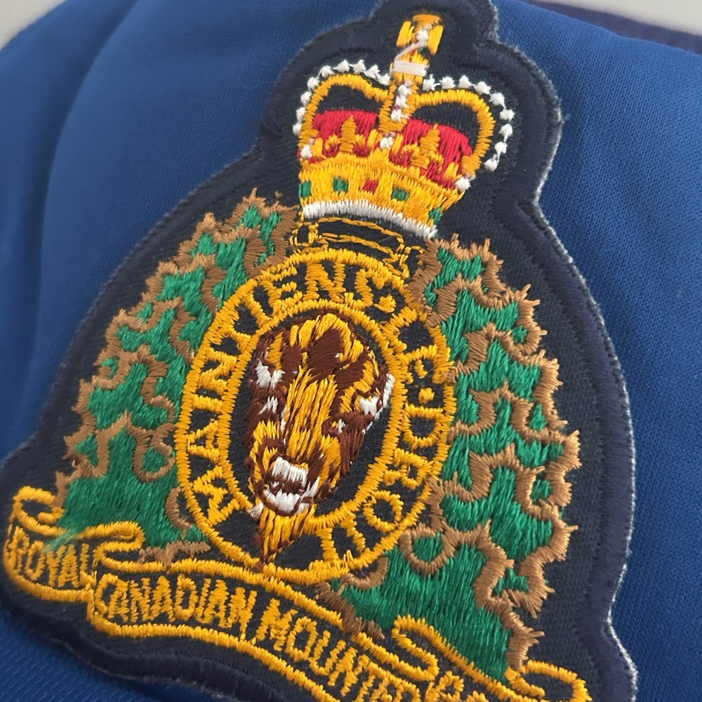 Vintage 1970's Royal Canadian Mounted Snapback Trucker Hat Rare RCMP blue - Picture 2 of 5